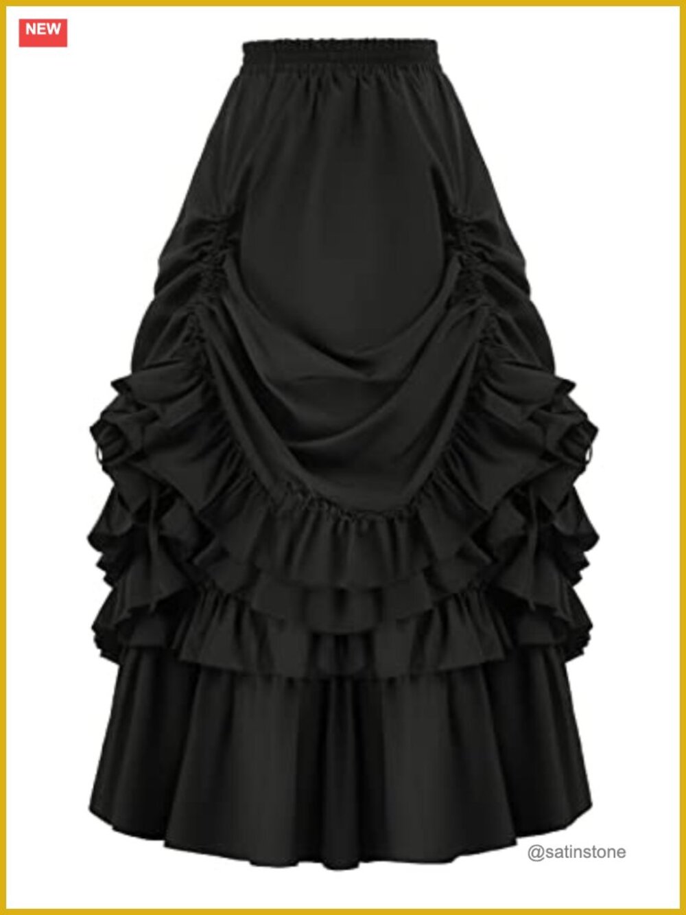 Victorian Steampunk Ruffle High Waist Full Skirt Cosplay Renaissance